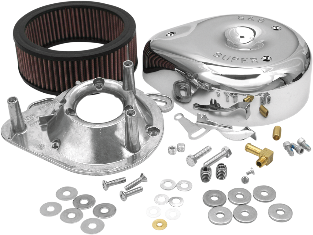 S&S CYCLE Teardrop Air Cleaner Kit - Chrome 17-0399