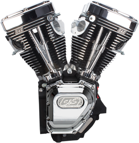 S&S CYCLE T143 Long Block Engine - Wrinkle Black and Chrome - Touring | Dyna 310-0737A