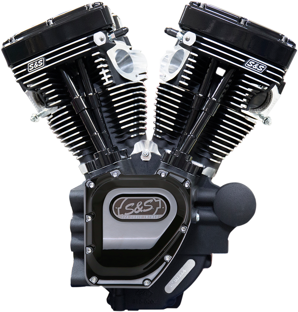 S&S CYCLE T124 Long Block Engine - Black - Touring 310-0836A