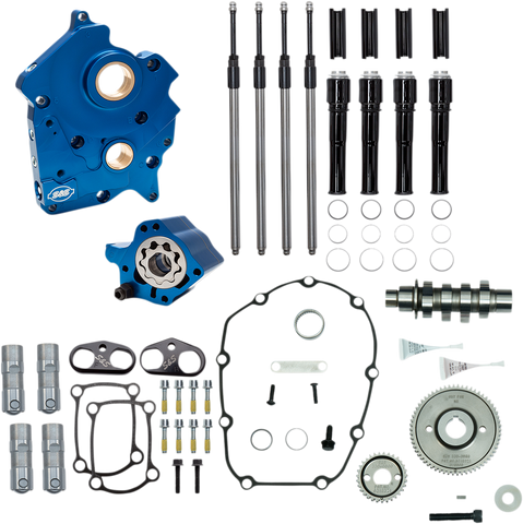 S&S CYCLE Cam Chest Kit with Plate - Gear Drive - Oil Cooled - 475 Cam - Black Pushrods - M8 310-1014A