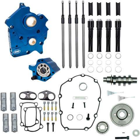 S&S CYCLE Cam Chest Kit with Plate - Gear Drive - Oil Cooled - 465 Cam - Black Pushrods - M8 310-1013A