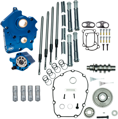 S&S CYCLE Cam Chest Kit with Plate - Gear Drive - Oil Cooled - 475 Cam - Chrome Pushrods -M8 310-1006A