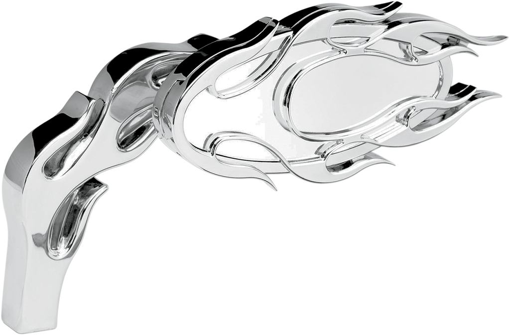 ARLEN NESS Mirror - Micro - Flamed - Side View - Oval - Chrome - Right 13-071