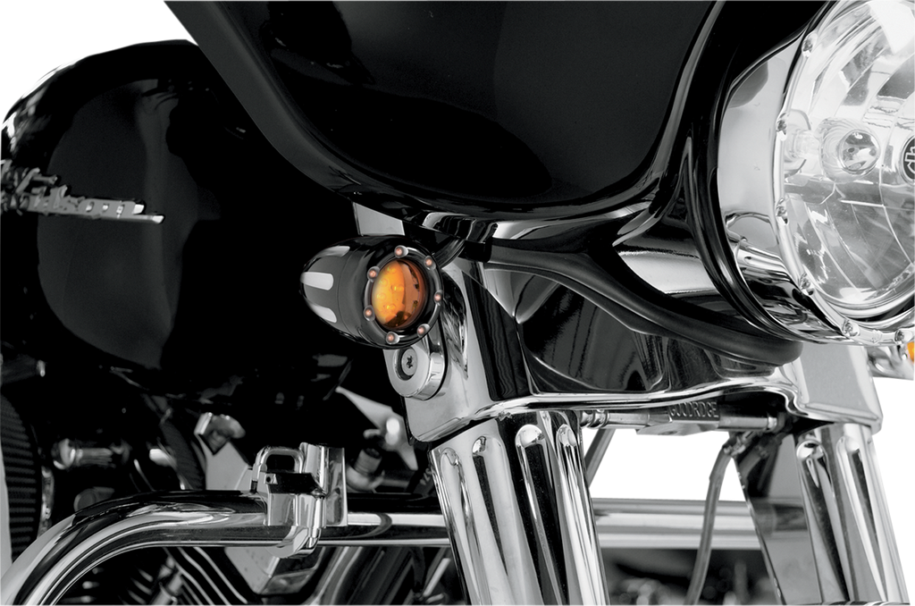 ARLEN NESS LED Deep Cut Signals - Black/Amber - Amber Ring 12-753