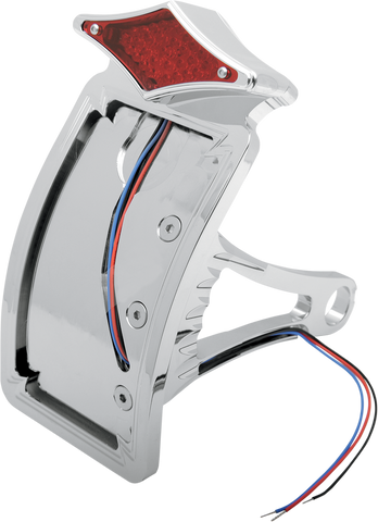 DRAG SPECIALTIES Side Mount Taillight/License Plate Mount - Curved Vertical - Diamond P28-6147