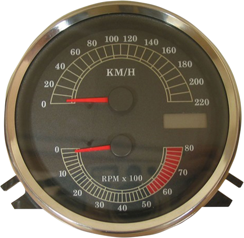 DRAG SPECIALTIES Electronic Speedometer/Tachometer - Stock Look - 220 KPH/8000 rpm T21-6986A