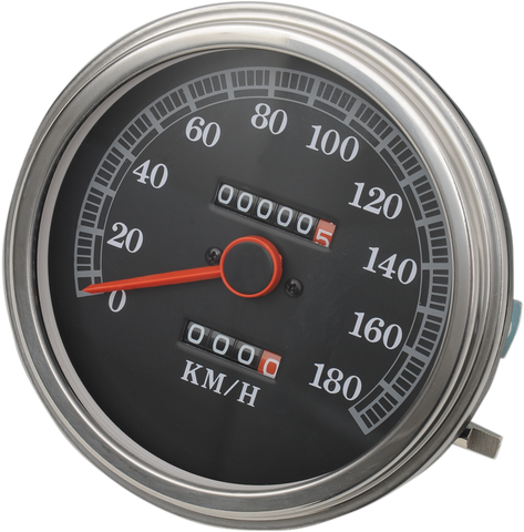 DRAG SPECIALTIES 5" KPH FL-Style 2:1 Speedometer - '89-'95 Black Face 72422KMX
