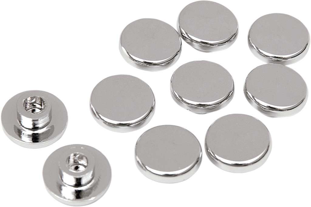 DRAG SPECIALTIES Bolt Covers - Allen/Buttonhead - Top Cover Only - 1/4" - Chrome - 10 Pack 352044