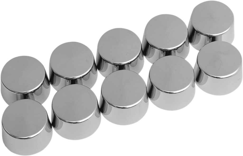 DRAG SPECIALTIES Bolt Covers - Hex - Shouldered - 5/16" - Chrome - 10 Pack 352050