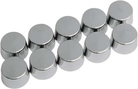 DRAG SPECIALTIES Bolt Covers - Hex - Shouldered - 5/16" - Chrome - 10 Pack 352050