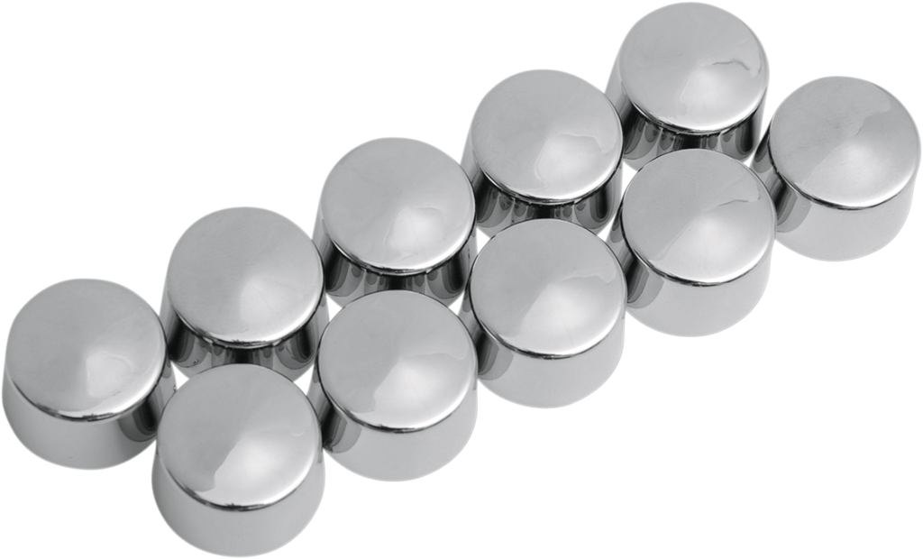 DRAG SPECIALTIES Bolt Covers - 12 Point - 10 mm - Chrome - 10 Pack 352046