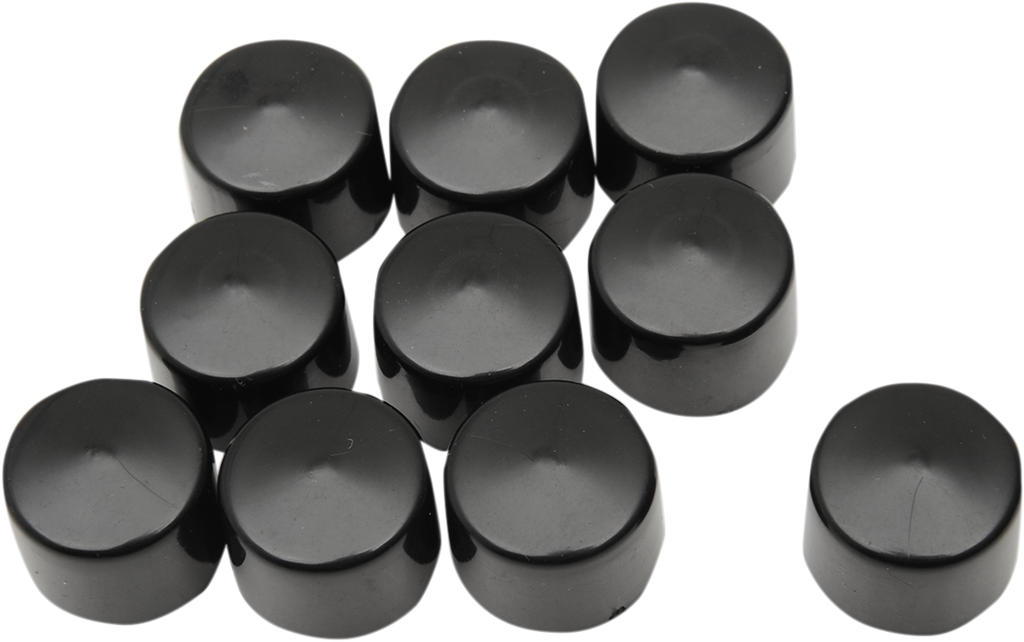 DRAG SPECIALTIES Bolt Covers - Hex - 5/8" - Black - 10 Pack 352086