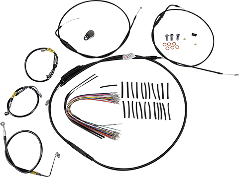 BURLY BRAND Control Kit - Early Touring Bikes - 13" Bagger Bar Handlebars - Black B30-1290