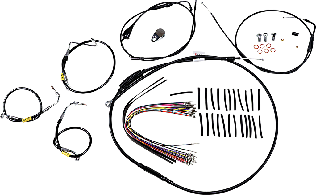 BURLY BRAND Control Kit - Early Touring Bikes - 13" Bagger Bar Handlebars - Black B30-1294