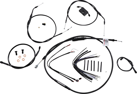 BURLY BRAND Handlebar Cable and Brake Line Kit - Extended - Sportsters - 14" Ape Hanger Handlebars - ABS B30-1230