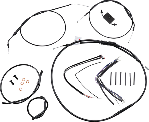 BURLY BRAND Handlebar Cable and Brake Line Kit - Extended - Sportsters - 16" Ape Hanger Handlebars - ABS B30-1231
