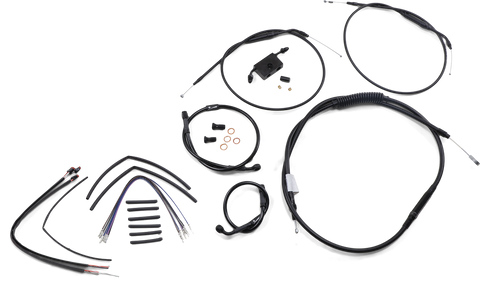 BURLY BRAND Handlebar Cable and Brake Line Kit - Extended - Sportsters - 12" T-Bar Handlebars - ABS B30-1266