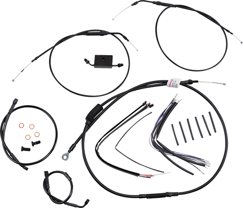 BURLY BRAND Handlebar Cable and Brake Line Kit - Extended - Sportsters - 14" T-Bar Handlebars - ABS B30-1267