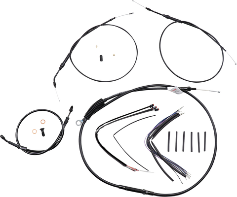 BURLY BRAND Handlebar Cable and Brake Line Kit - Extended - Sportsters - 14" T-Bar Handlebars - ABS B30-1269