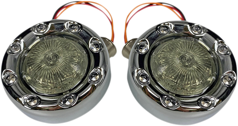 CUSTOM DYNAMICS Bullet Turn Signal 1157 - Chrome - Red Lens PB-BR-RR-57-CR