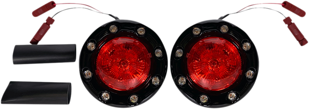 CUSTOM DYNAMICS ProBEAM? Bullet Ringz* LED Turn Signals - Black/Red PB-BR-RR-IND-BR