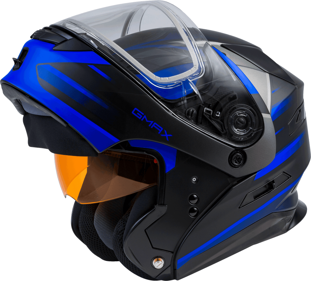 Md 01s Modular Snow Helmet Descendant Matte Black/Blue 2x