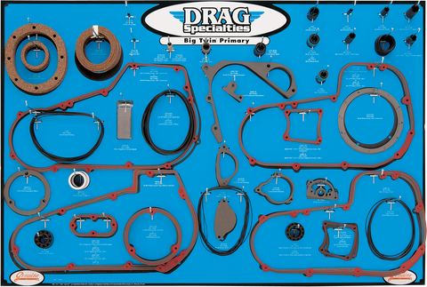 DRAG SPECIALTIES Gasket, Seal, and O-ring Display - '99-'06 Twin-Cam 5-Speed Primaries 9903-0101
