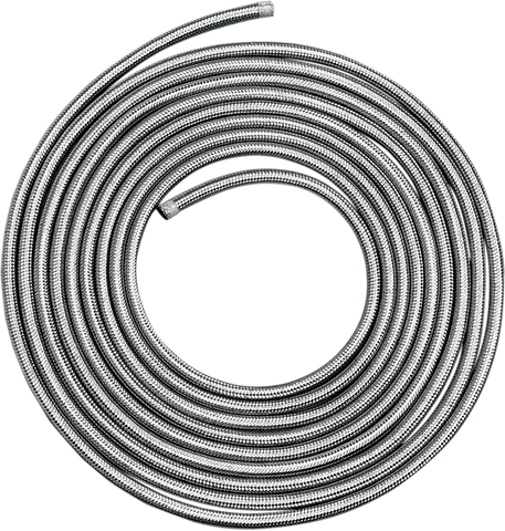 DRAG SPECIALTIES Braided Oil/Fuel Line - Stainless Steel - 1/4" - 6' 0966615-HC9