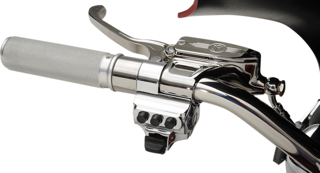 PERFORMANCE MACHINE (PM) Switch Housing - Left Side - Hydraulic Clutch - Four Button - Chrome 0062-2041-CH