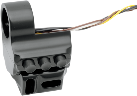 PERFORMANCE MACHINE (PM) Switch Housing - Left Side - Hydraulic Clutch - Five Button - Black 0062-2043-B