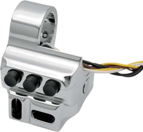 PERFORMANCE MACHINE (PM) Switch Housing - Left Side - Cable Clutch - Five Button - Chrome 0062-2045-CH