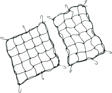 DRAG SPECIALTIES Cargo Net - 15" x 15" - 6 Hook - Black 10-6099B-HC4