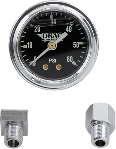 DRAG SPECIALTIES Oil Gauge Kit - Black - '38-'69 244104-BX14