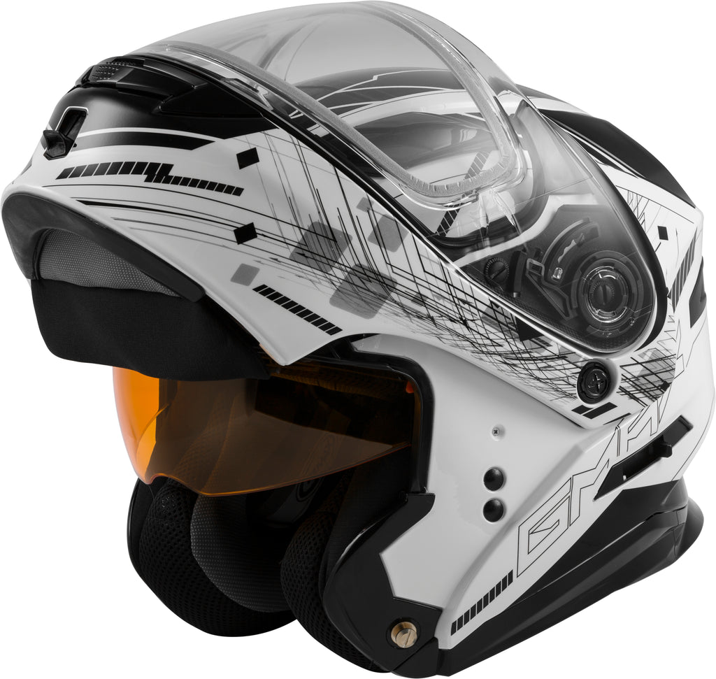 Md 01s Modular Wired Snow Helmet White/Black Md