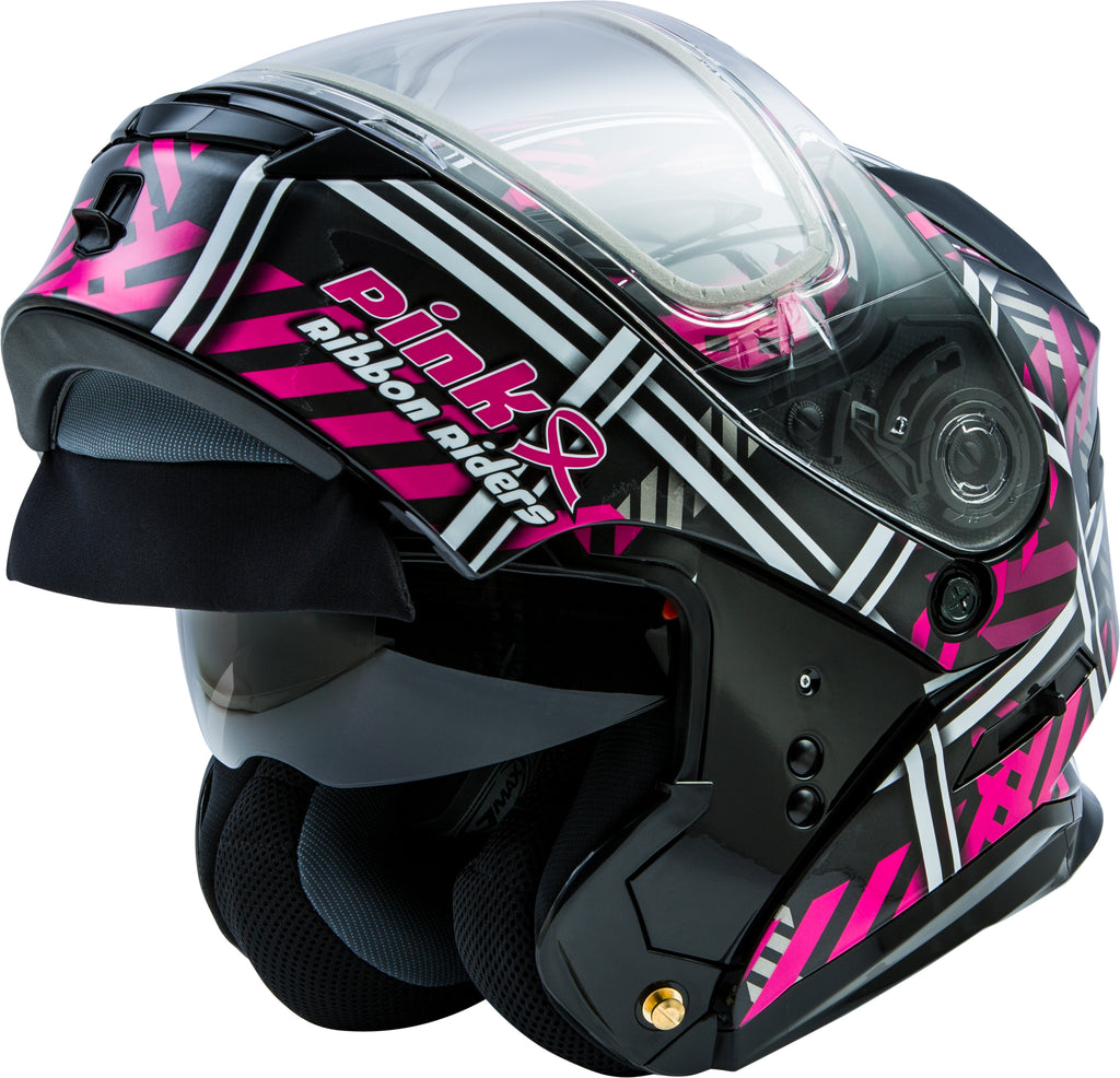 Md 01s Modular Pink Ribbon Riders Snow Helmet Blk/Pink Sm