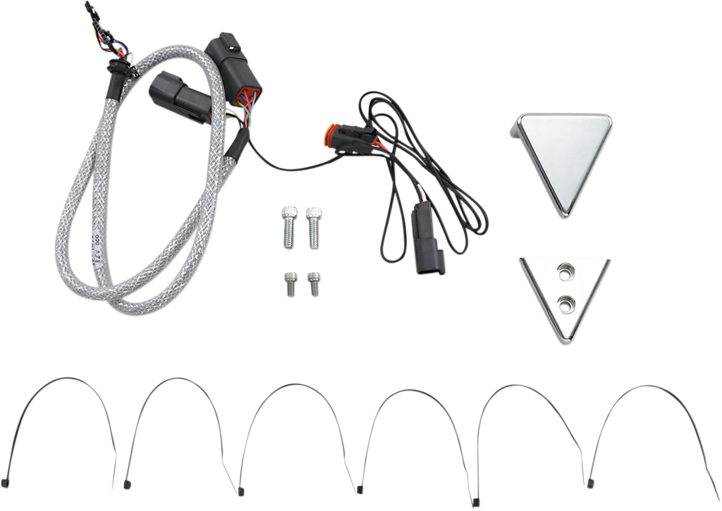 DAKOTA DIGITAL Chrome Handlebar Clamp Mount for V-Bar - Includes Wiring Harness AI-271