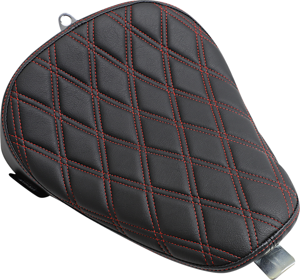DRAG SPECIALTIES Bobber Solo Seat - Double Diamond - Red Stitch - '10-'22 XL 0804-0741