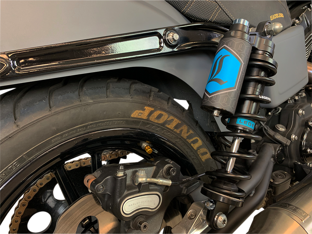 LEGEND SUSPENSION REVO ARC Piggyback Shocks - Standard - Black - 13" - '99-'17 Dyna 1310-1890