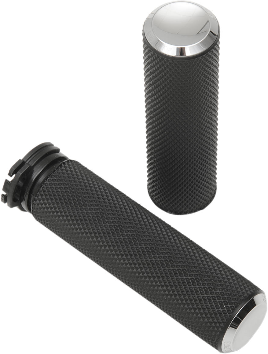 ARLEN NESS Grips - Knurled - Cable - Chrome 07-324