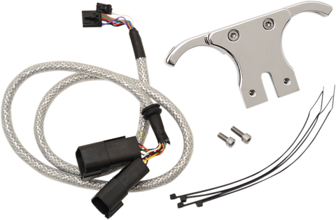 DAKOTA DIGITAL Chrome Handlebar Clamp Mount with T-Bar Drag Bar - Includes Wiring Harness AI-250