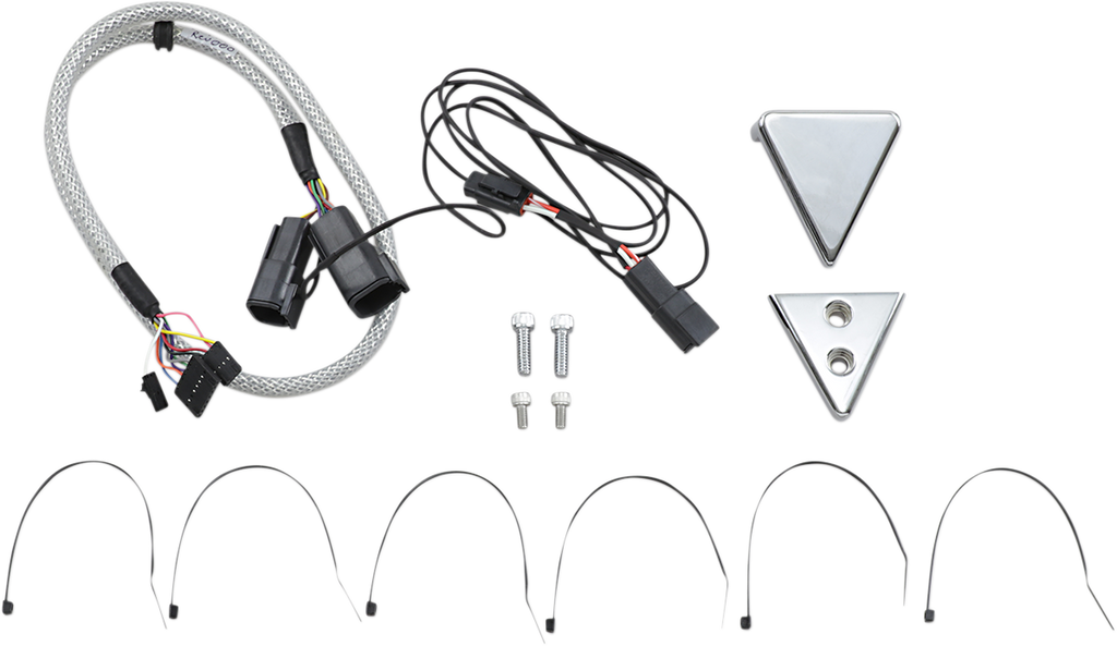 DAKOTA DIGITAL Chrome Handlebar Clamp Mount for V-Bar - Includes Wiring Harness AI-272