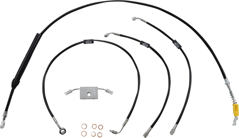 LA CHOPPERS Handlebar Cable/Brake Line Kit- Quick Connect - 12" - 14" Ape Hanger Handlebars - Black Vinyl LA-8157KT-13B