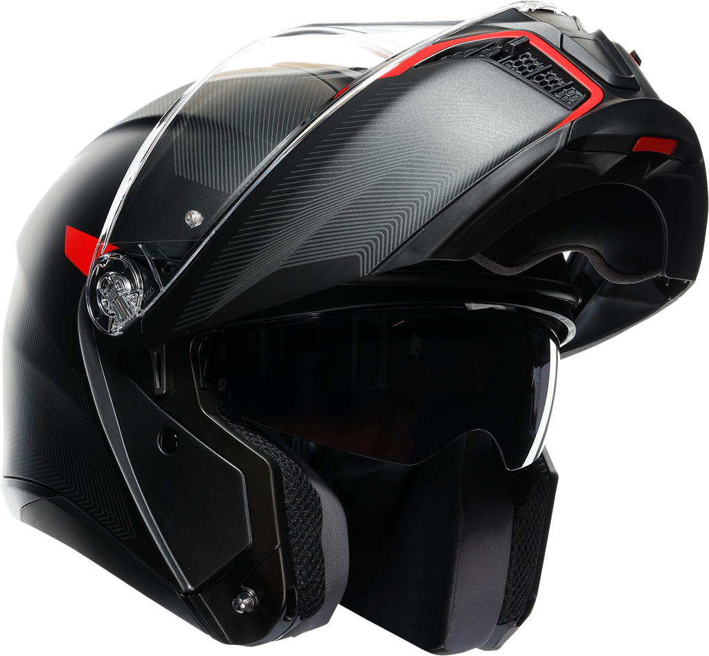 AGV Tourmodular Helmet - Frequency - Gunmetal/Red - Small 211251F2OY00510