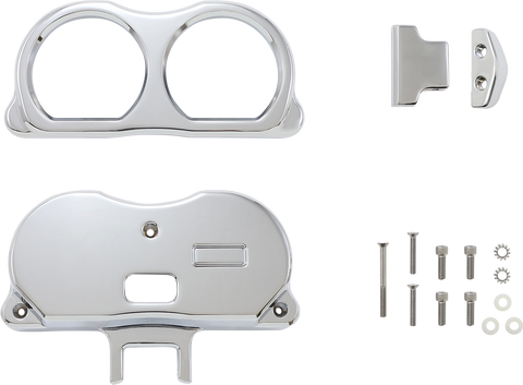 LA CHOPPERS Gauge Mount - Dual - Chrome - FLT LA-7397-03C