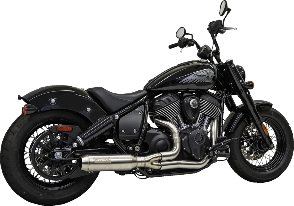 BASSANI XHAUST 2-into-1 Exhaust System with Super Bike Muffler - Stainless Steel - Black 8H12SS