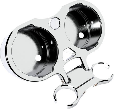 LA CHOPPERS T-Bar Gauge Mount - Dual - Chrome - 1.5" Diameter LA-7398-22C