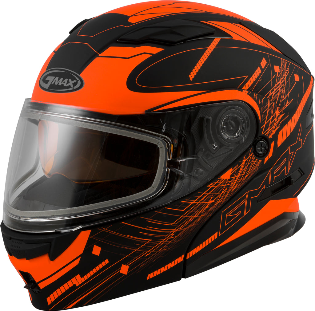 Md 01s Modular Wired Snow Helmet Black/Neon Orange Xs