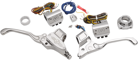 PERFORMANCE MACHINE (PM) Handlebar Control Set - Cable - 9/16" Master Cylinder - Chrome 0062-4019-CH