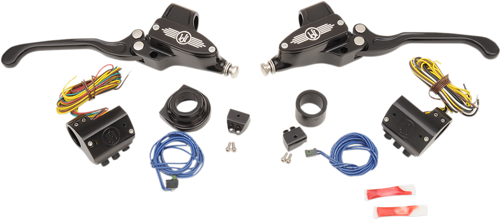 PERFORMANCE MACHINE (PM) Handlebar Control Set - Hydraulic - 9/16" Master Cylinder - Black 0062-4020-BM