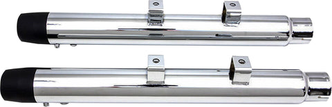 Hd Radium Mufflers Chrome W/Black End Caps